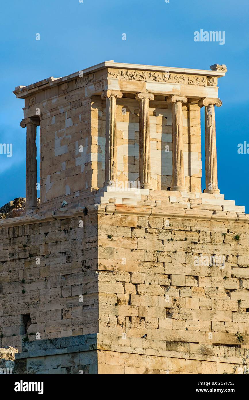 Famous athena nike temple at acropolis site, Athens, Greece Stock Photo -  Alamy