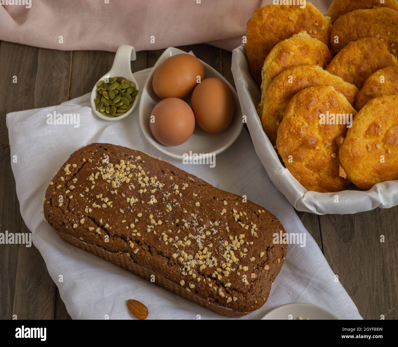 Keto diet egg brownie with almond flour Stock Photo Alamy