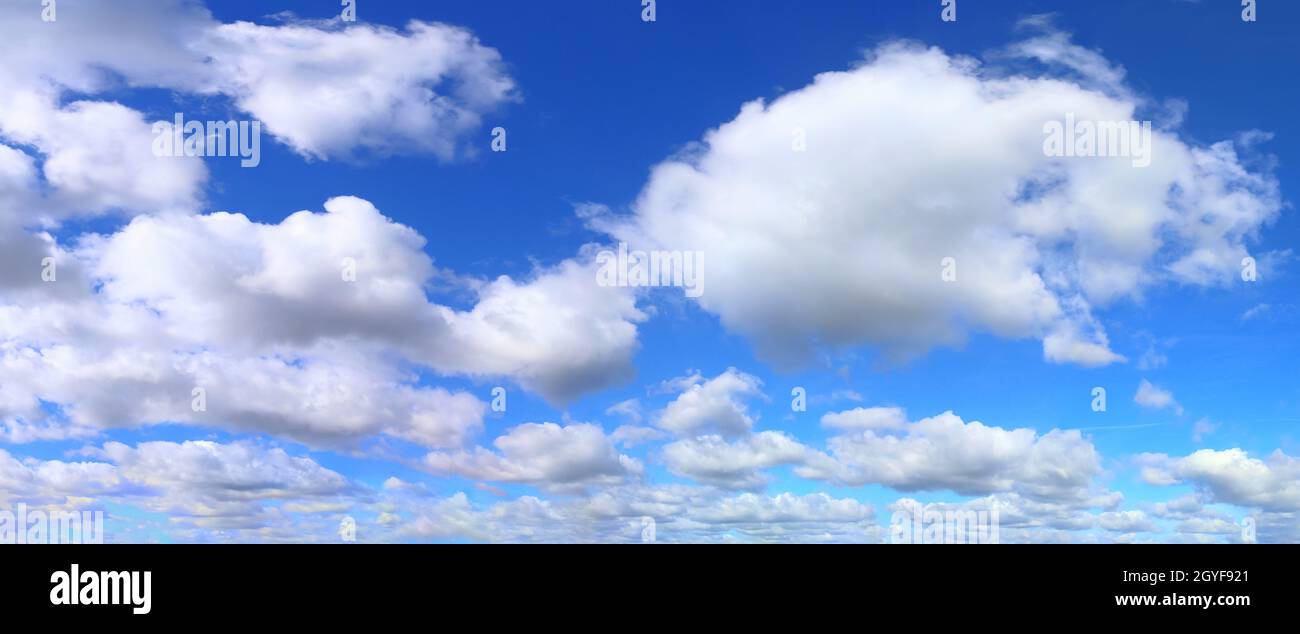 Stunning colorful sky panorama showing beautiful cloud formations in ...