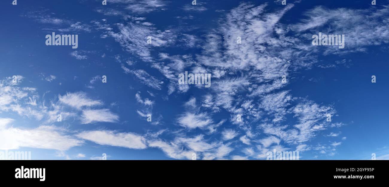 Stunning colorful sky panorama showing beautiful cloud formations in ...
