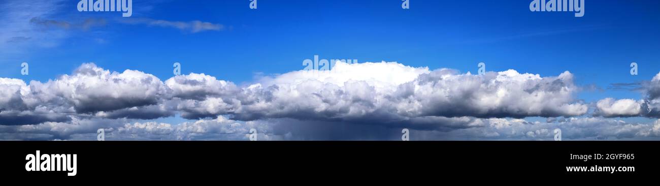 Stunning colorful sky panorama showing beautiful cloud formations in ...