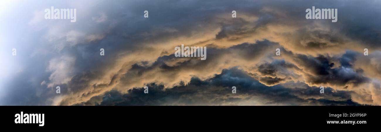 Stunning colorful sky panorama showing beautiful cloud formations in ...