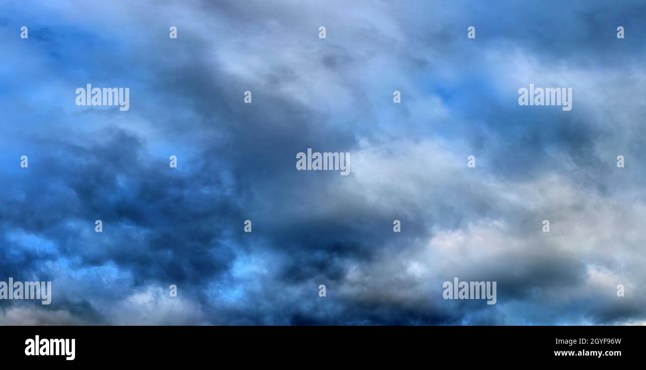 Stunning colorful sky panorama showing beautiful cloud formations in ...