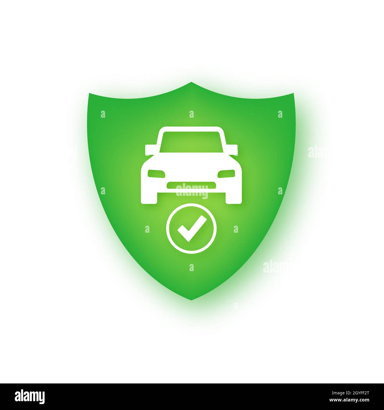 Car guard shield sign, vehicle collision insurance. Safe guard Stock