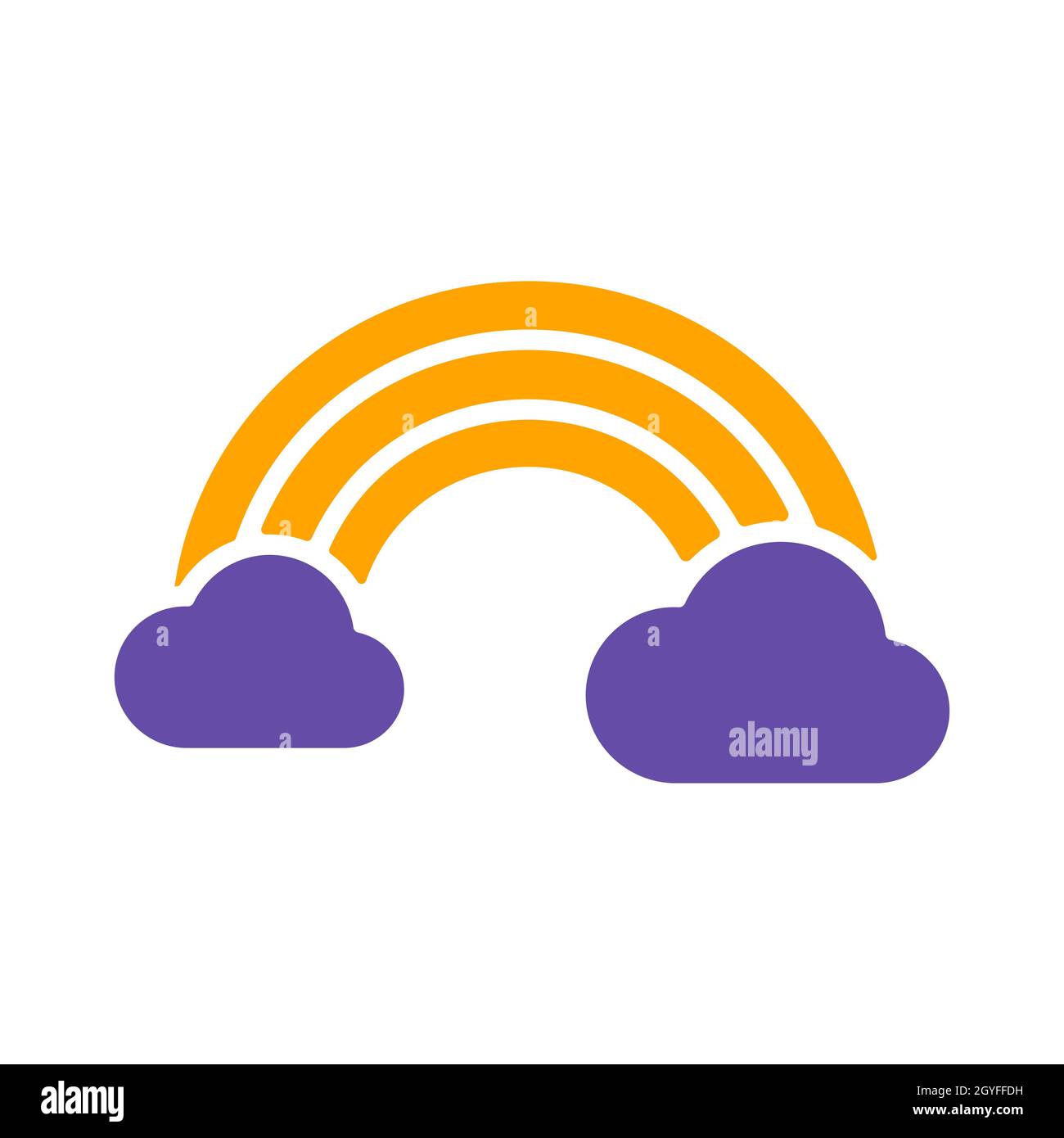 Rainbow and cloud vector glyph icon. Meteorology sign. Graph symbol for ...