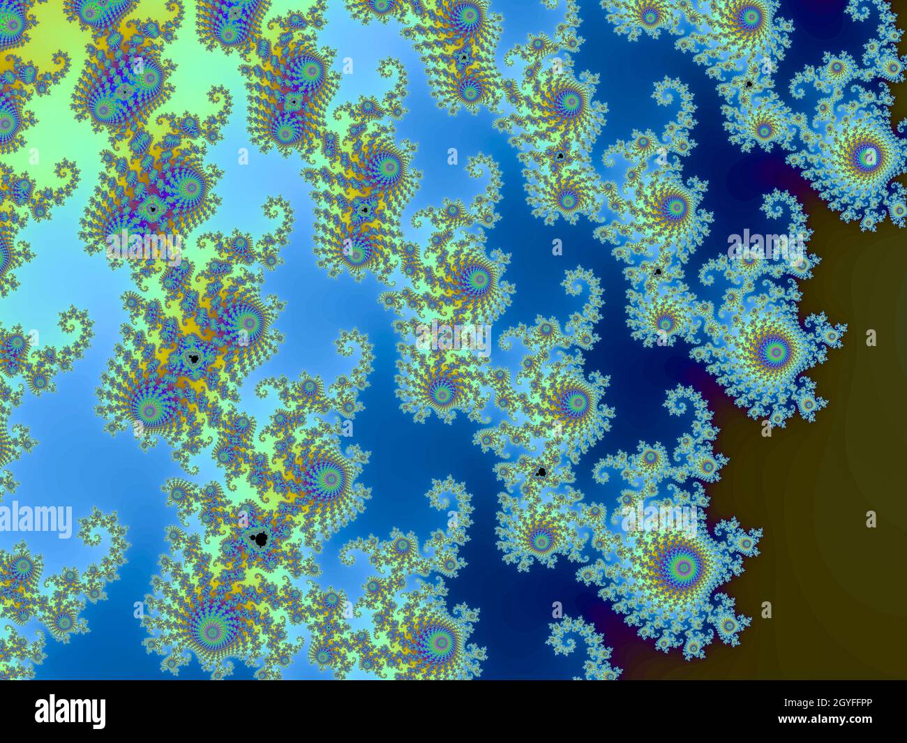 Beautiful zoom into the infinite mathemacial mandelbrot set fractal Stock Photo