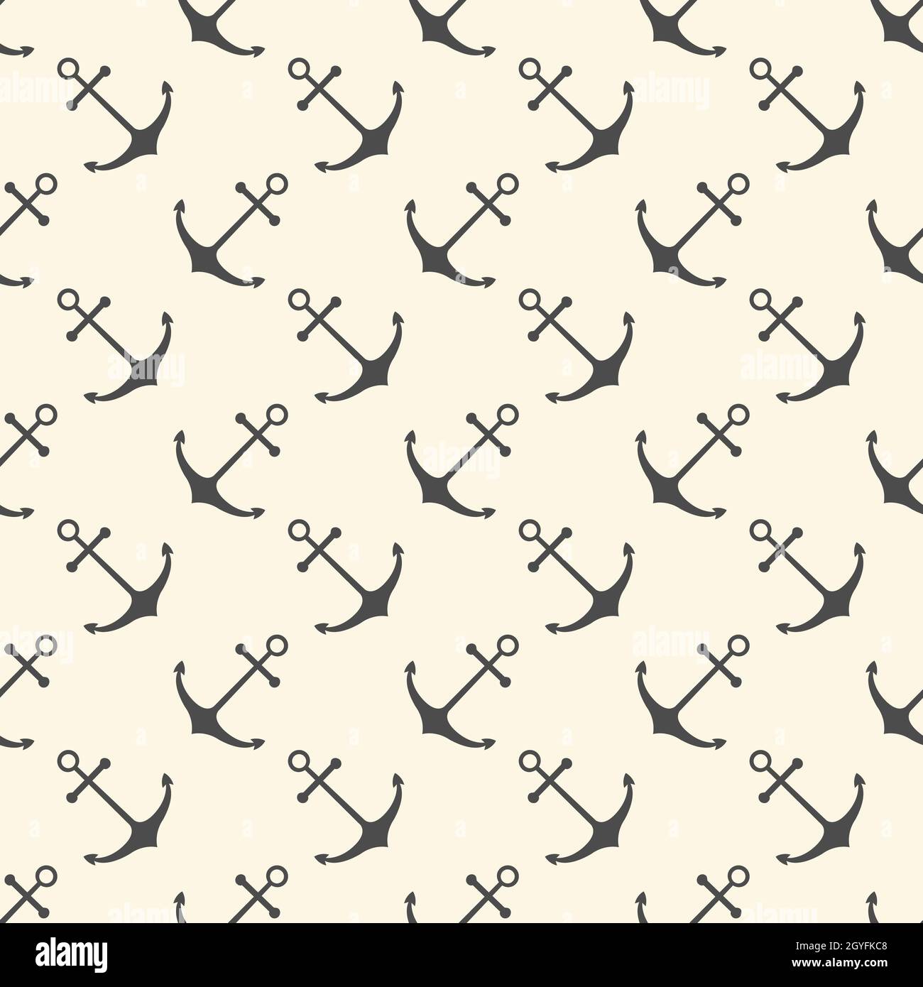 Nautical seamless pattern with ship anchors. Vector illustration Stock ...