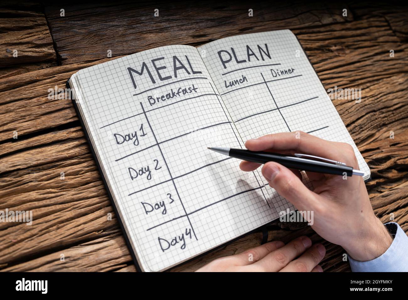 Meal Plan Nutrition Goals And Diet List Stock Photo