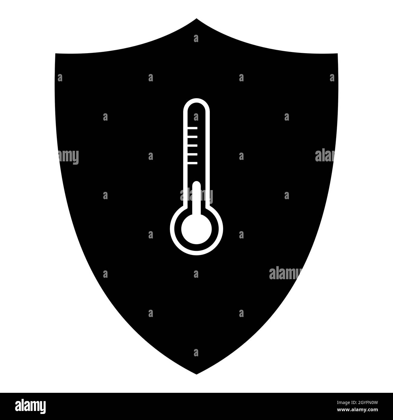 Thermometer and shield Stock Photo