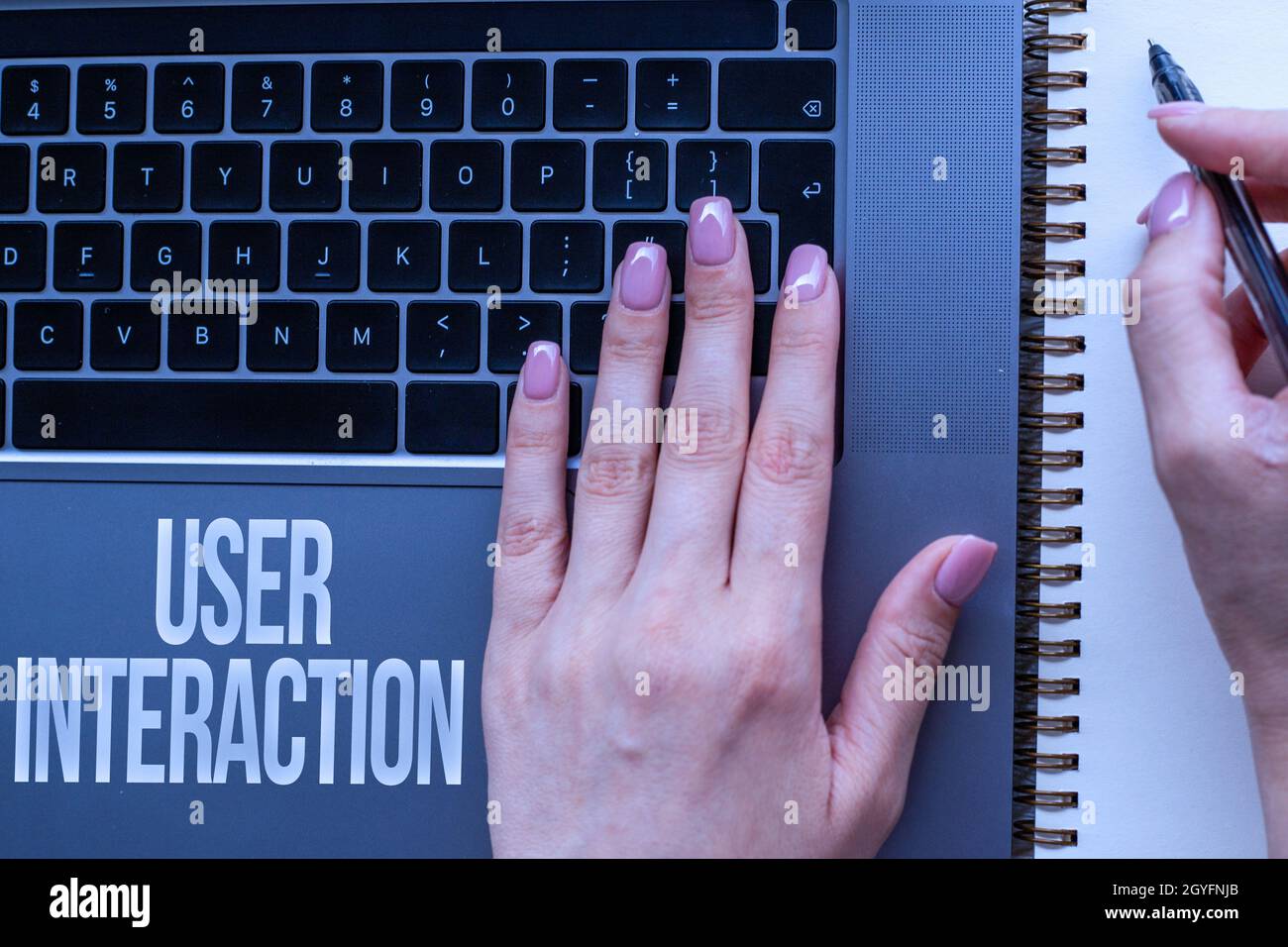 Conceptual caption User Interaction, Word Written on the conduit ...