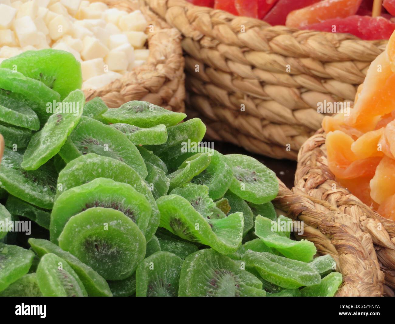 delicious dried fruits dehydrated fruits in different tasty ways Stock