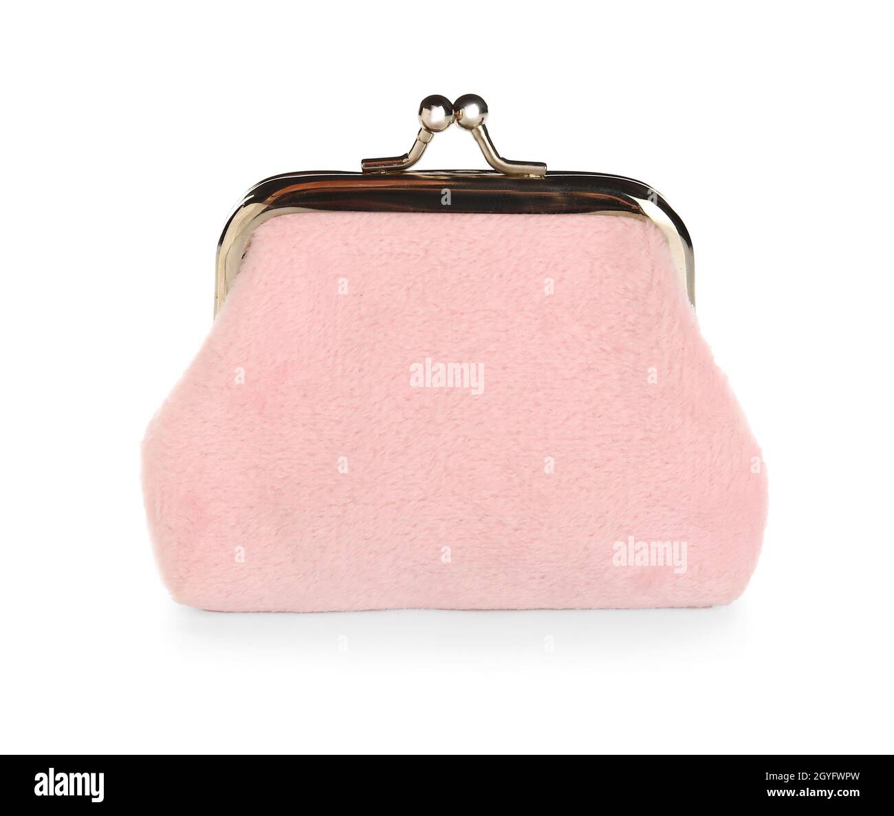 Pink wallet on white background Stock Photo Alamy