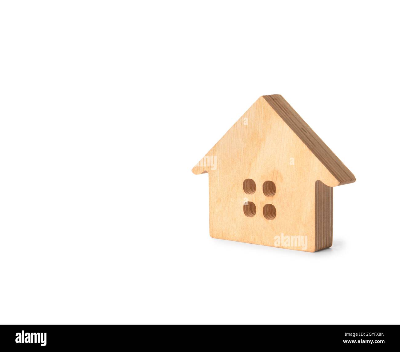 Wooden house on white background Stock Photo - Alamy