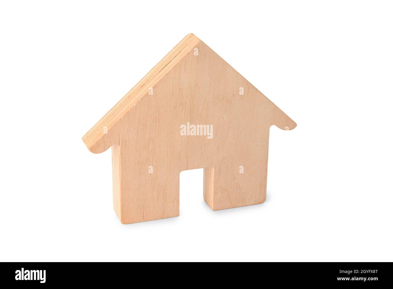 Wooden house on white background Stock Photo - Alamy