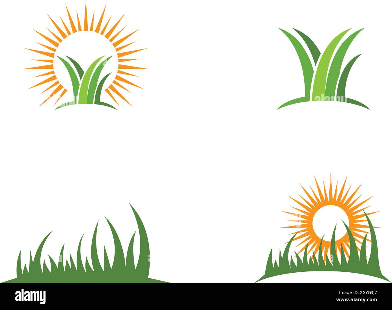 Grass logo vector template Stock Vector