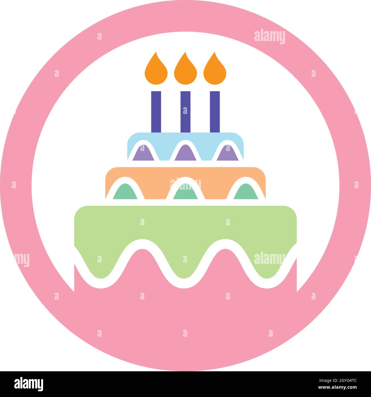 Cake logo vector ilustration template Stock Vector