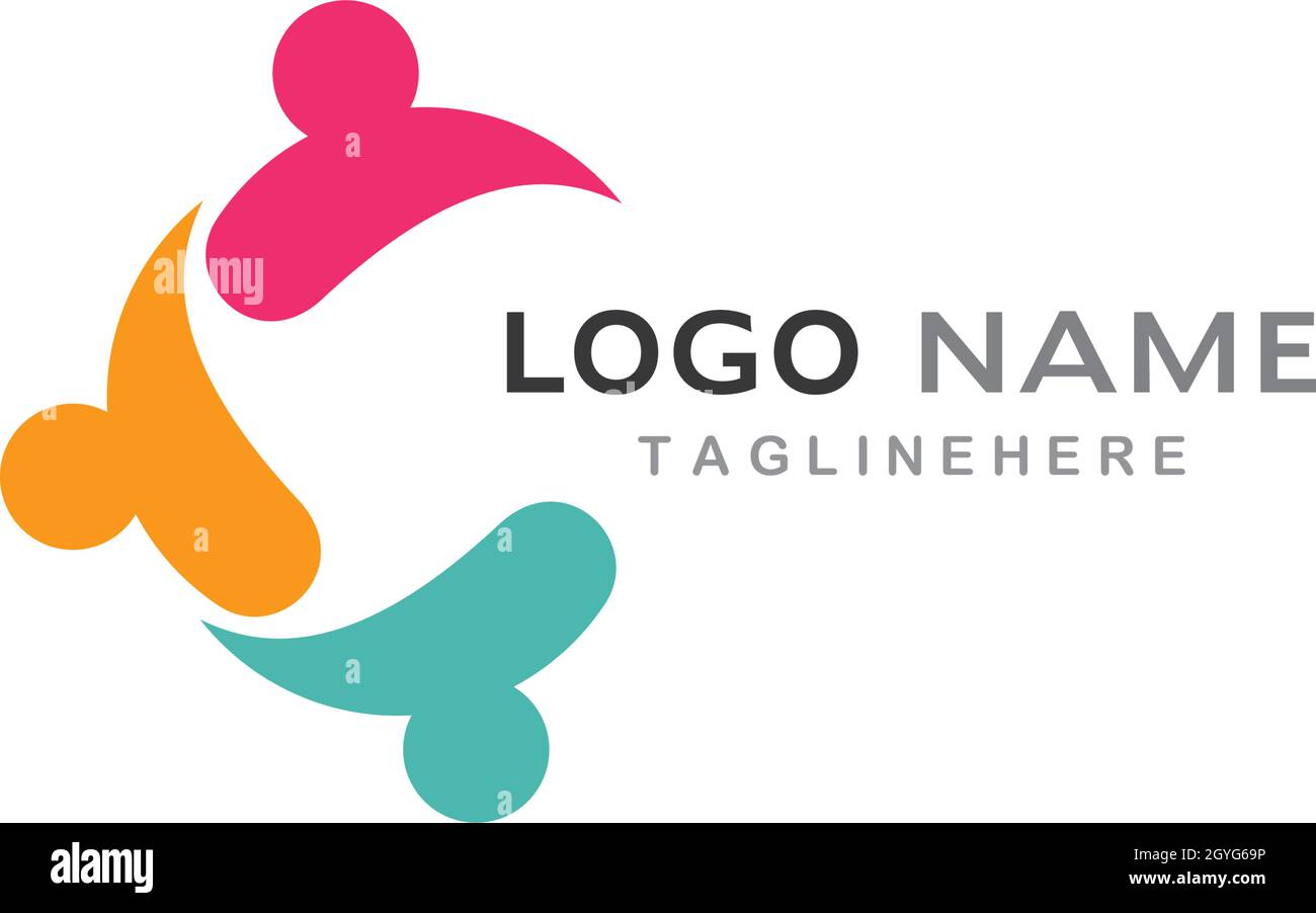 Adoption and community care Logo template vector icon Stock Vector