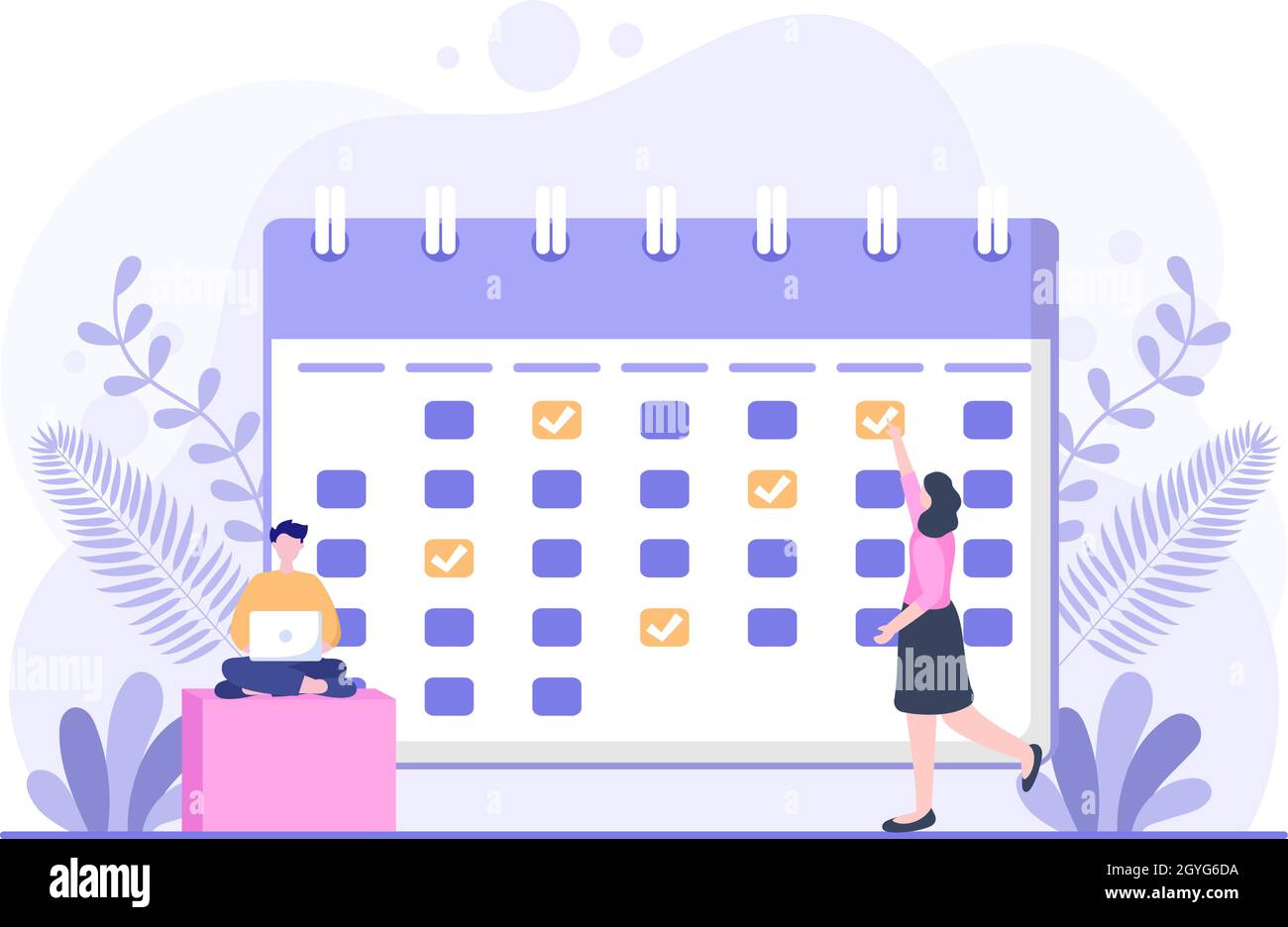 Planning Schedule or Time Management with Calendar Business Meeting