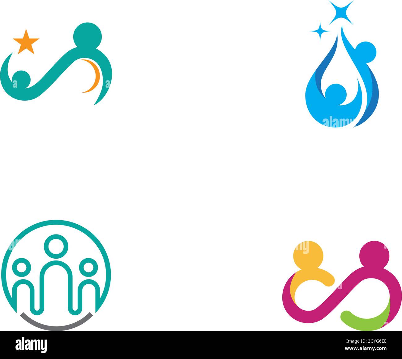 Adoption and community care Logo template vector icon Stock Vector