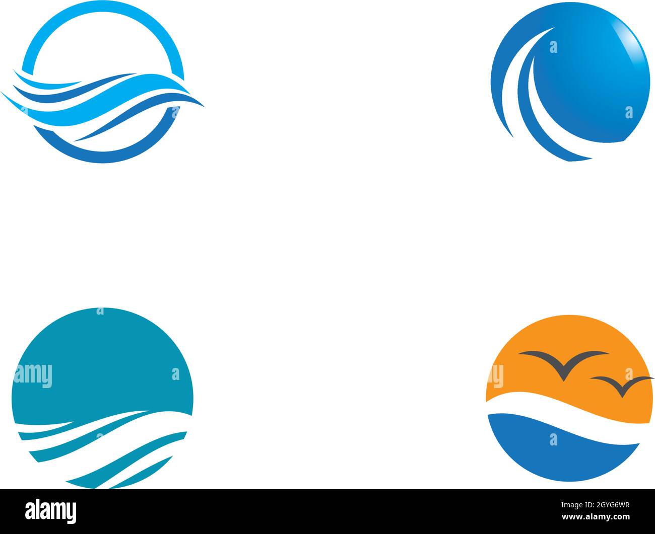 Water Wave symbol and icon Logo Template vector Stock Vector Image ...