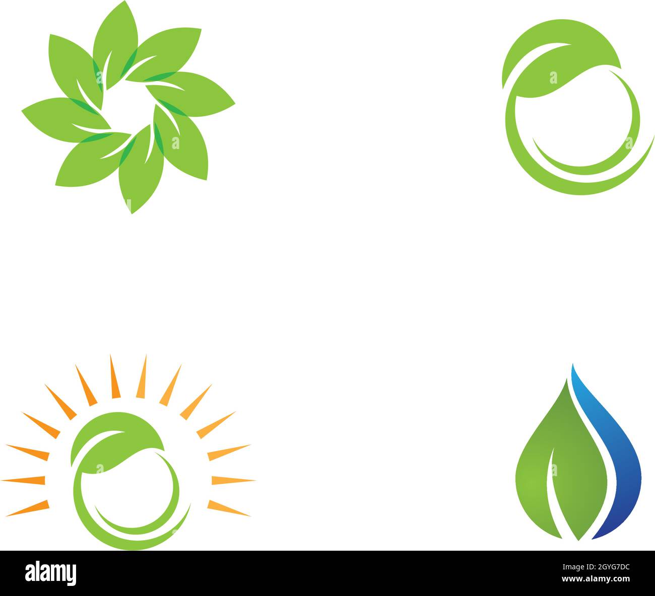 Eco Tree Leaf Logo Template Stock Vector Image & Art - Alamy