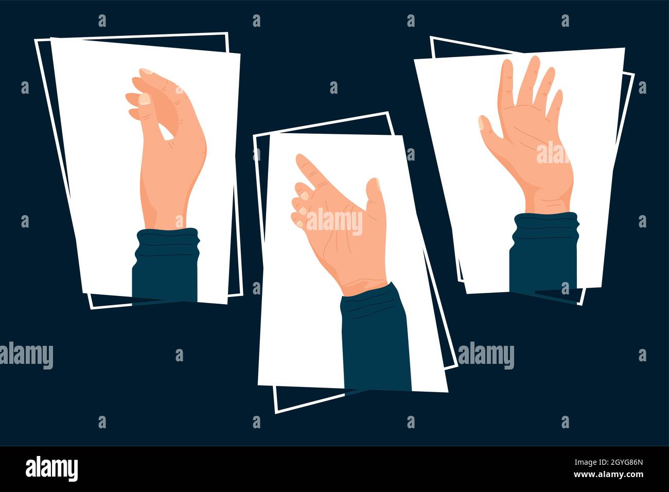 three hands human set icons Stock Vector Image & Art - Alamy