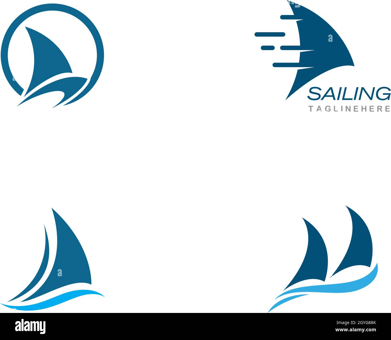 Sailing boat logo Template vector Stock Vector