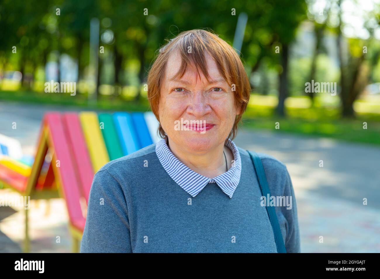 Portrait of a smiling mature woman Stock Photo - Alamy