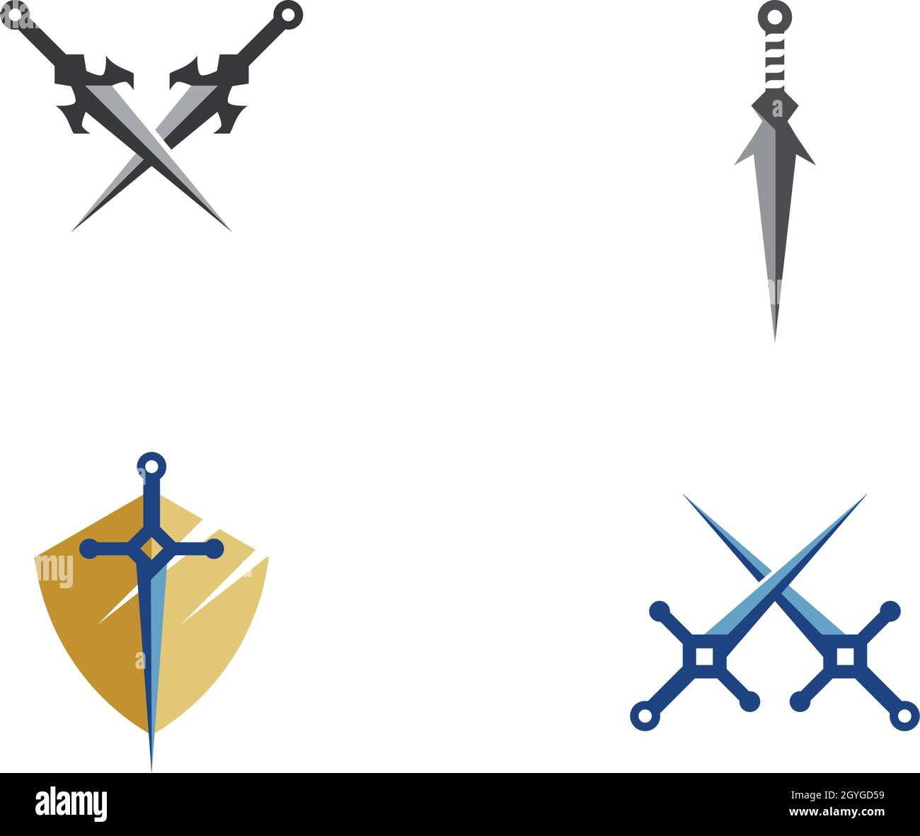 Sword logo vector template Stock Vector