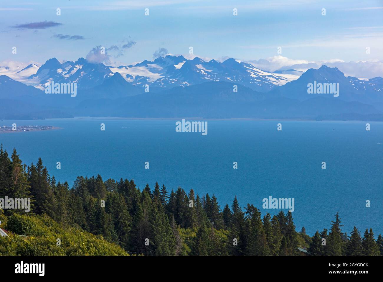 KACHEMAK BAY and a view of the Chugach mountain range of Kachemak Bay