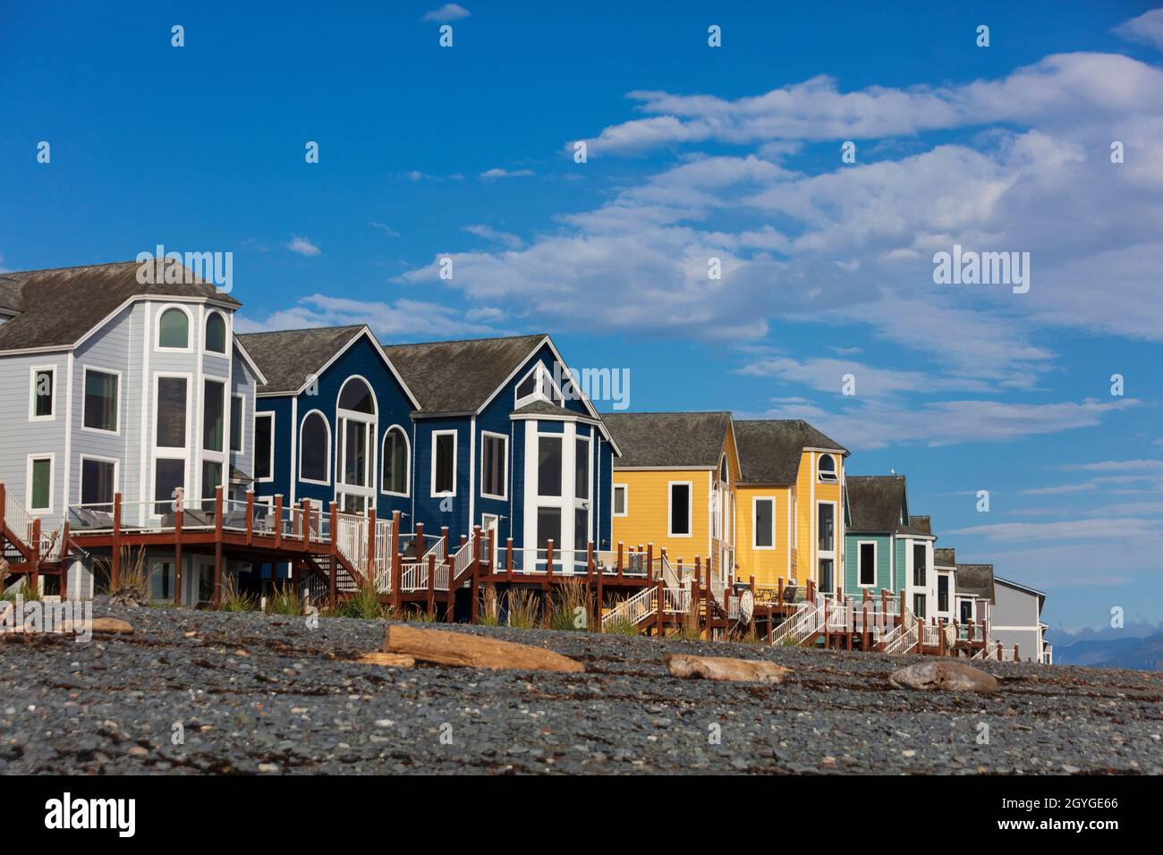 Condominiums on the Homer spit ALASKA Stock Photo Alamy