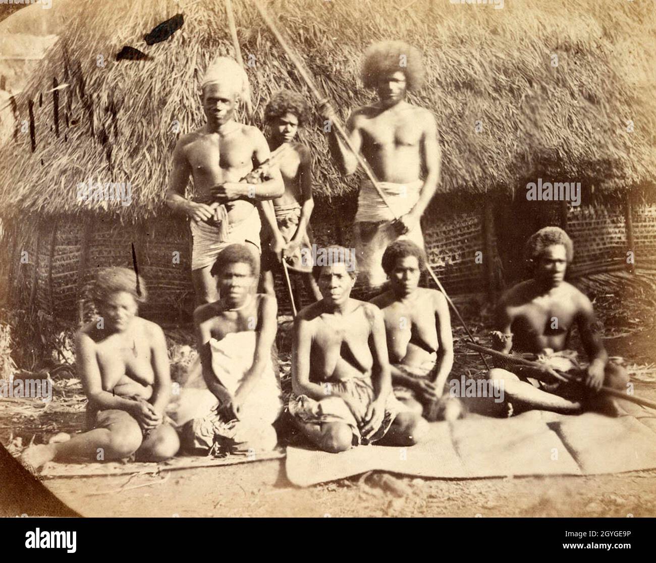 Women of Mathuata, Fiji, circa 1861 Stock Photo