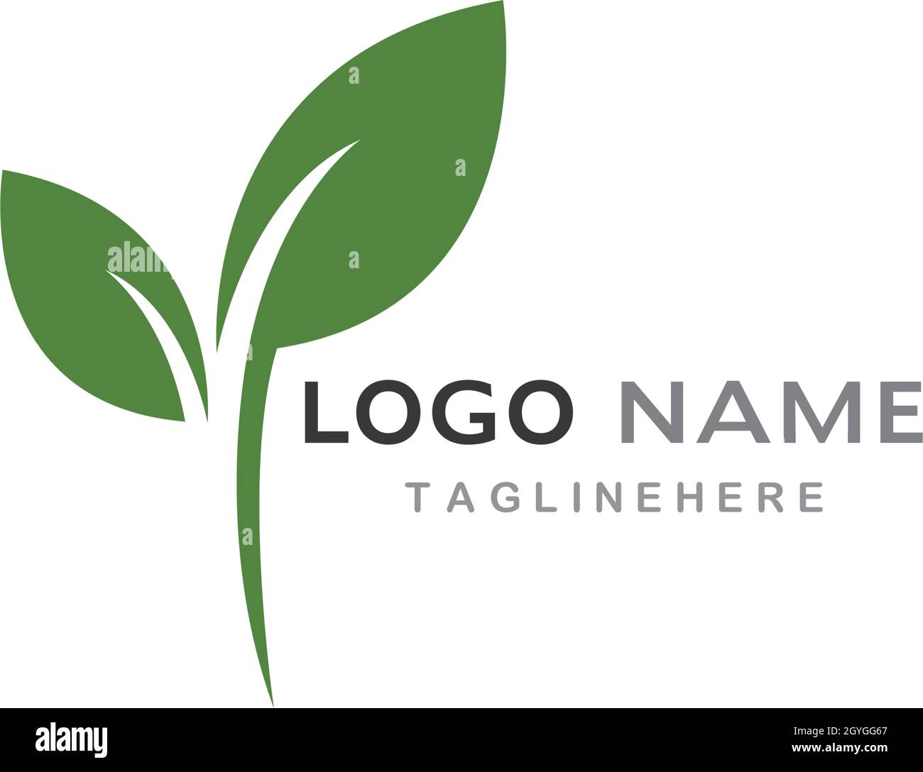 green leaf ecology logo vector template Stock Vector Image & Art - Alamy