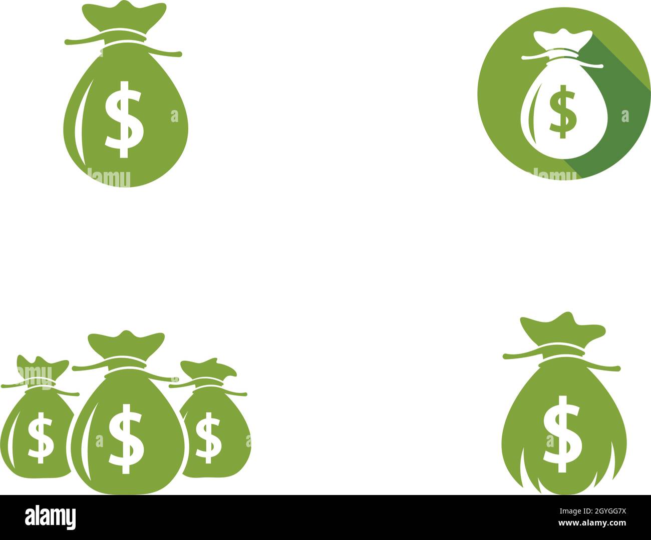Money bag icon vector template Stock Vector