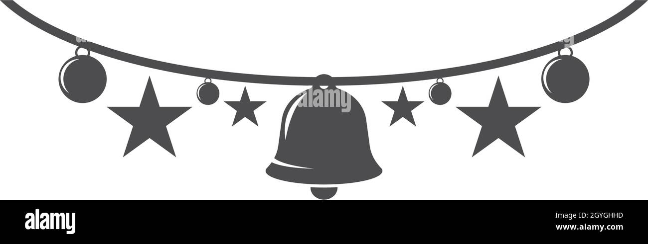 Christmas bell icon template Stock Vector