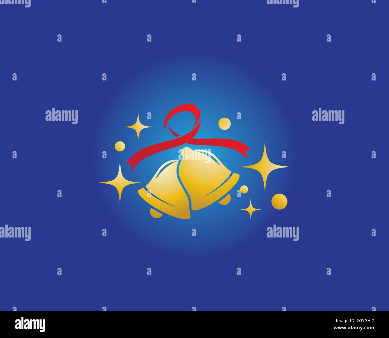 Christmas bell icon template Stock Vector