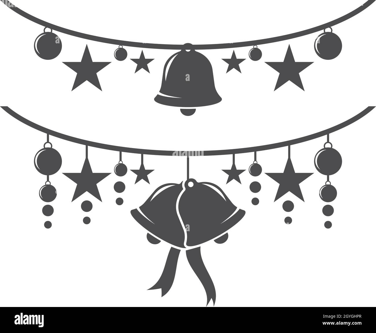 Christmas bell icon template Stock Vector