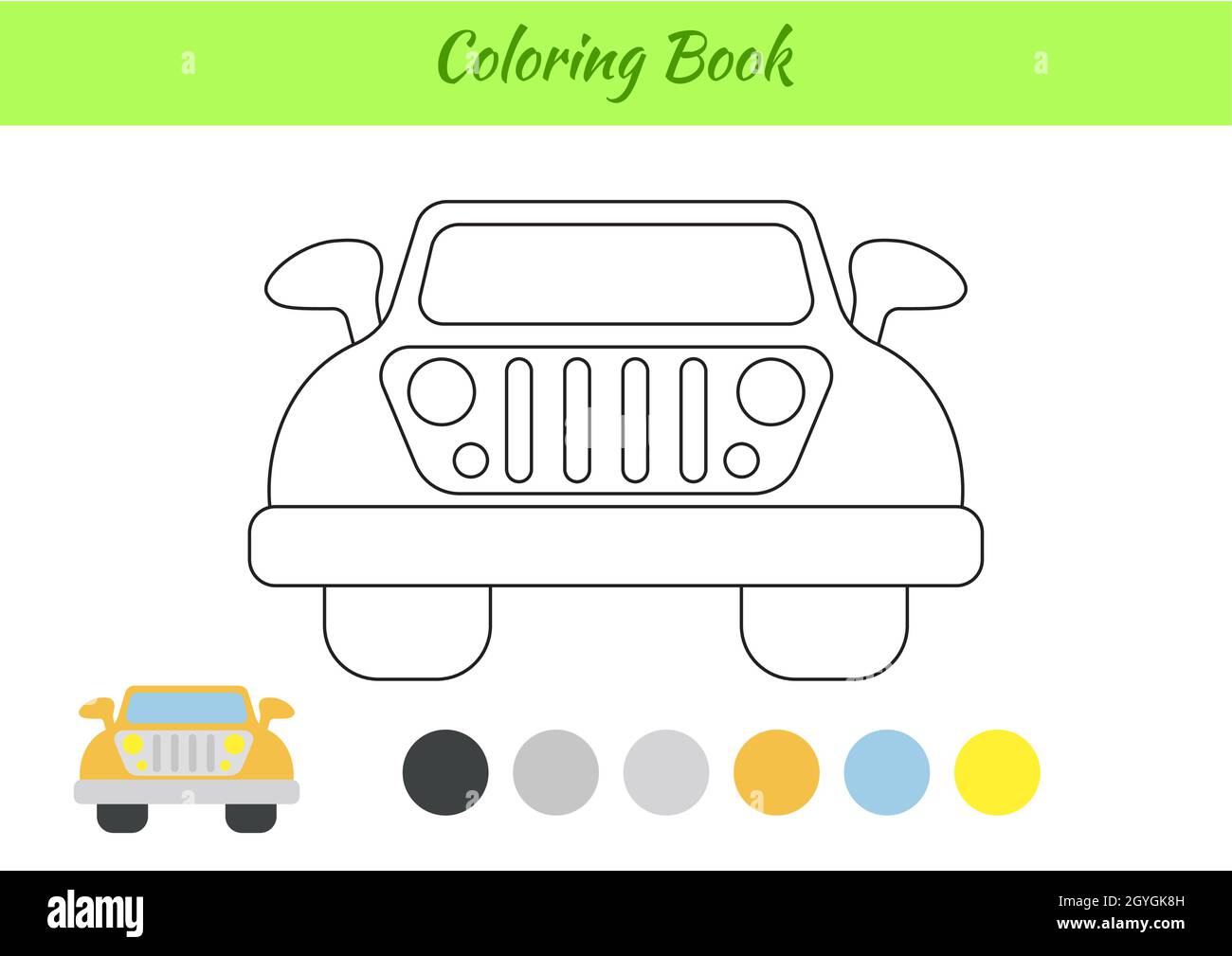 coloring book car for children educational activity page for preschool years kids and toddlers with transport printable worksheet cartoon colorful stock vector image art alamy