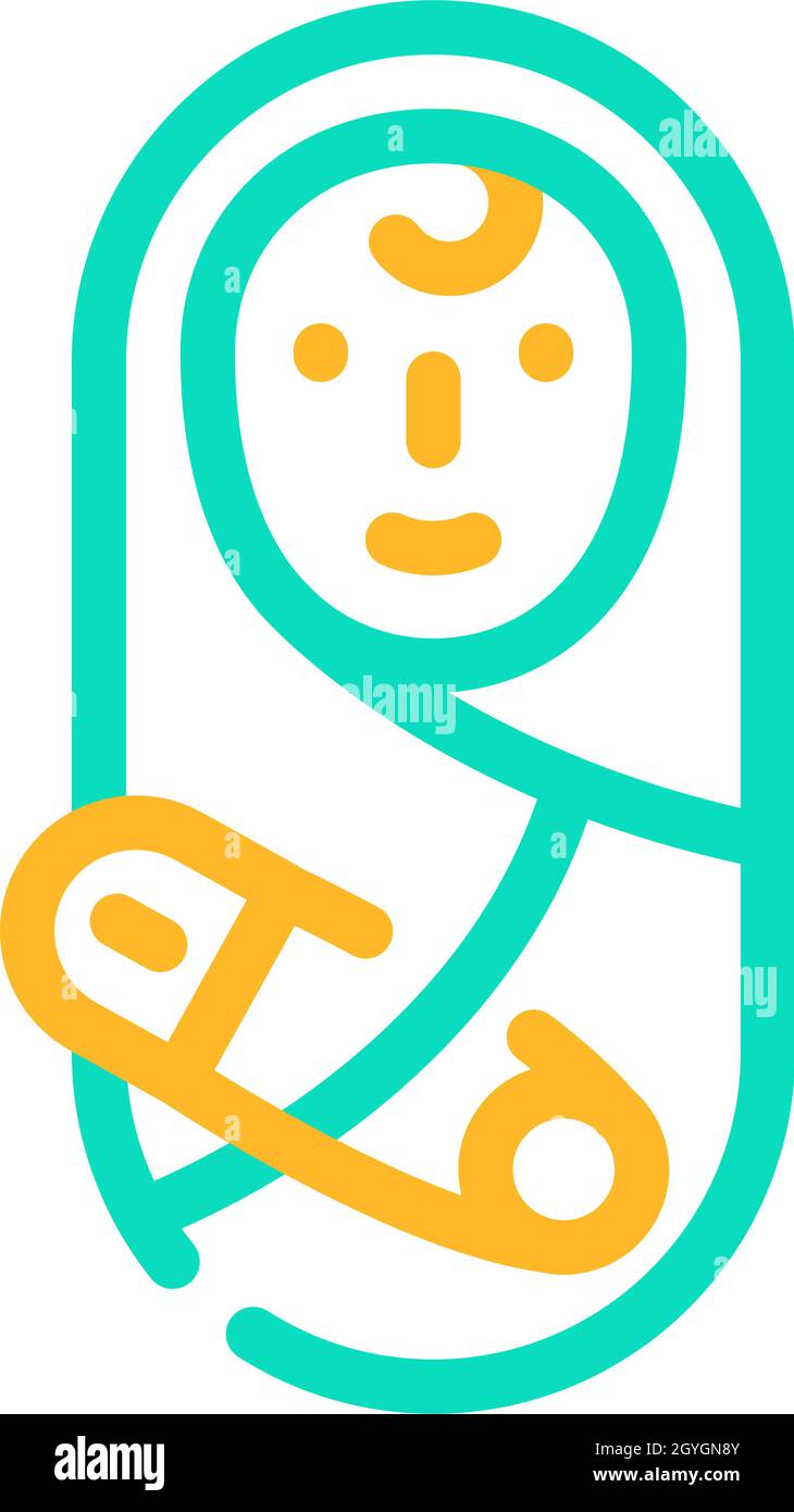 newborn baby in divorce color icon vector illustration Stock Vector ...