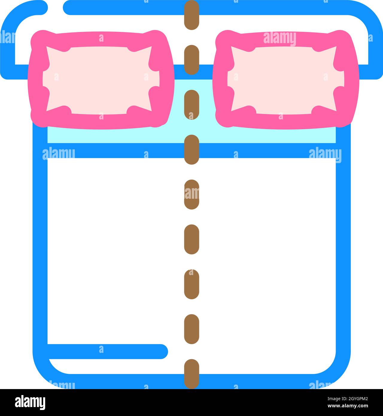 sleep on opposite sides of bed color icon vector illustration Stock