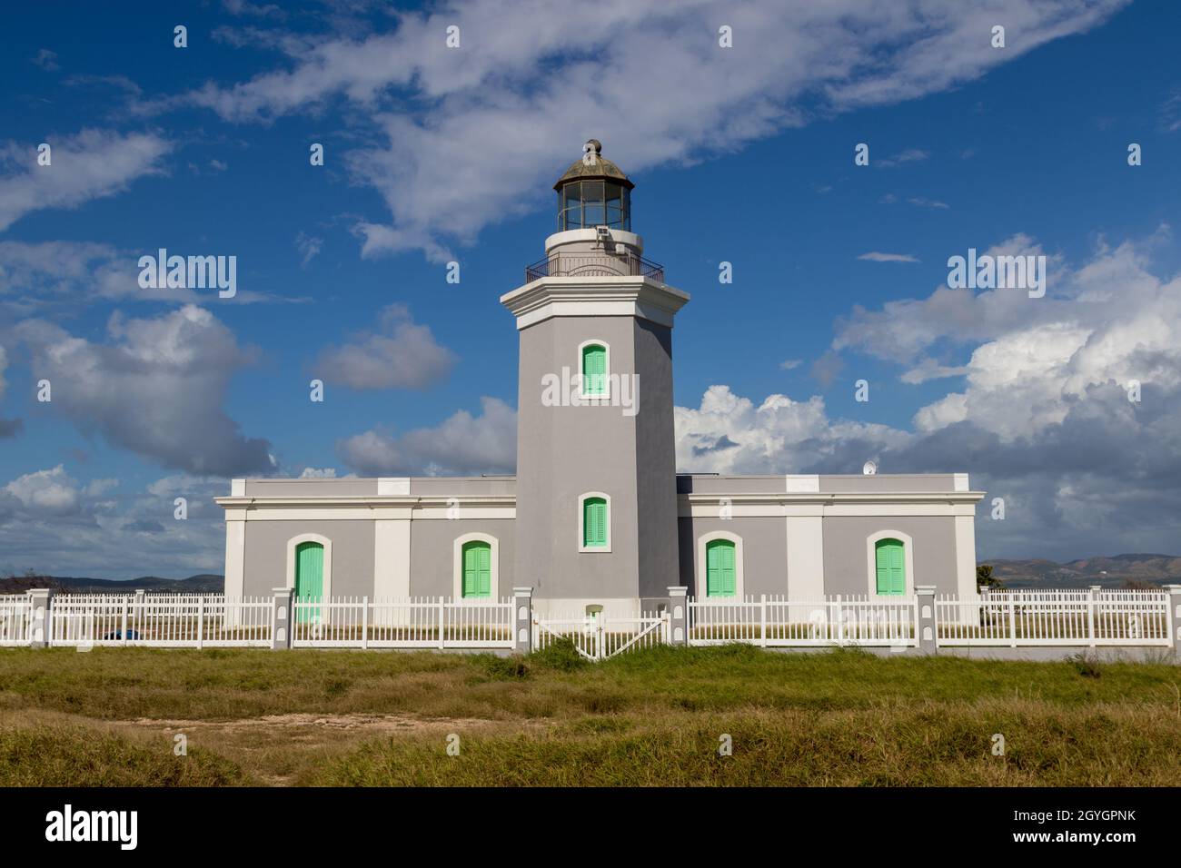 Cabo Rojo Lighthouse or Faro Los Morrillos de Cabo Rojo against the