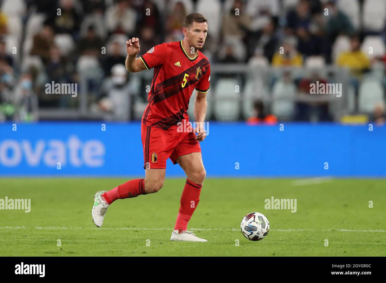 Turin, Italy, 7th October 2021. Jan Vertonghen of Belgium during the UEFA Nations League match at Juventus Stadium, Turin. Picture credit should read: Jonathan Moscrop / Sportimage Stock Photo