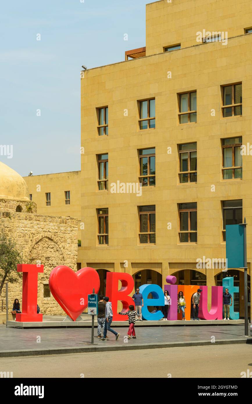 LEBANON, BEIRUT, DOWNTOWN BEIRUT, WAYGAND STREET, I LOVE BEIRUT IN