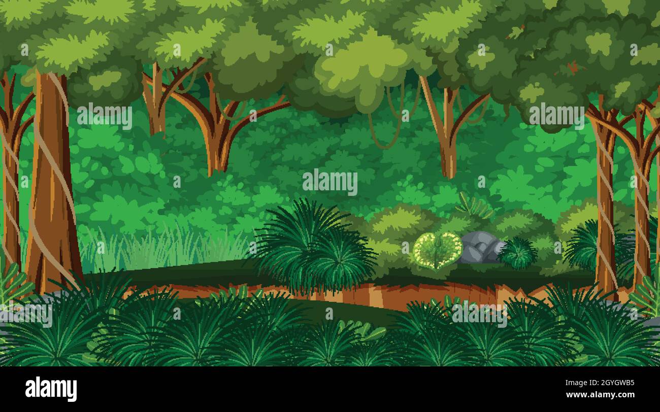 Nature forest landscape background illustration Stock Vector Image ...