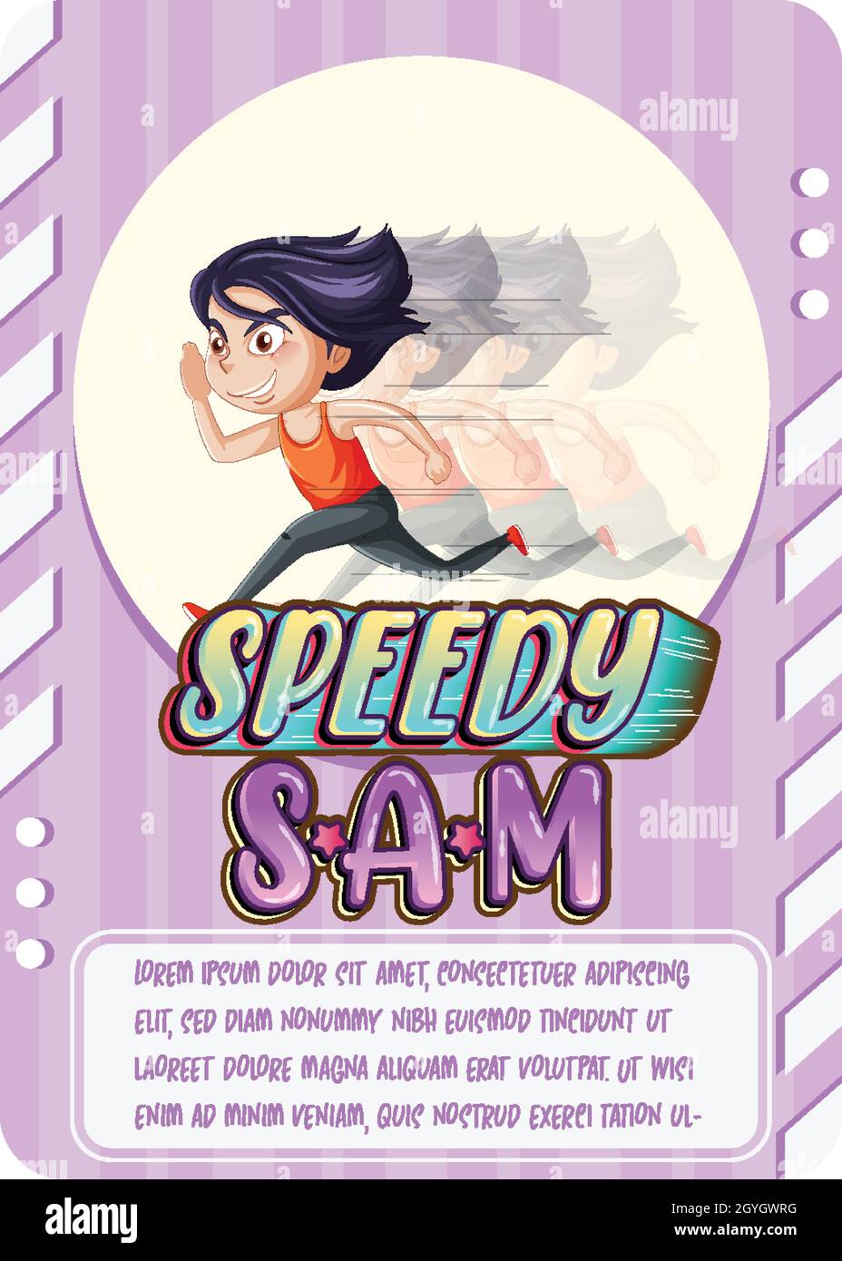 Character game card template with word Speedy Sam illustration Stock Vector  Image & Art - Alamy