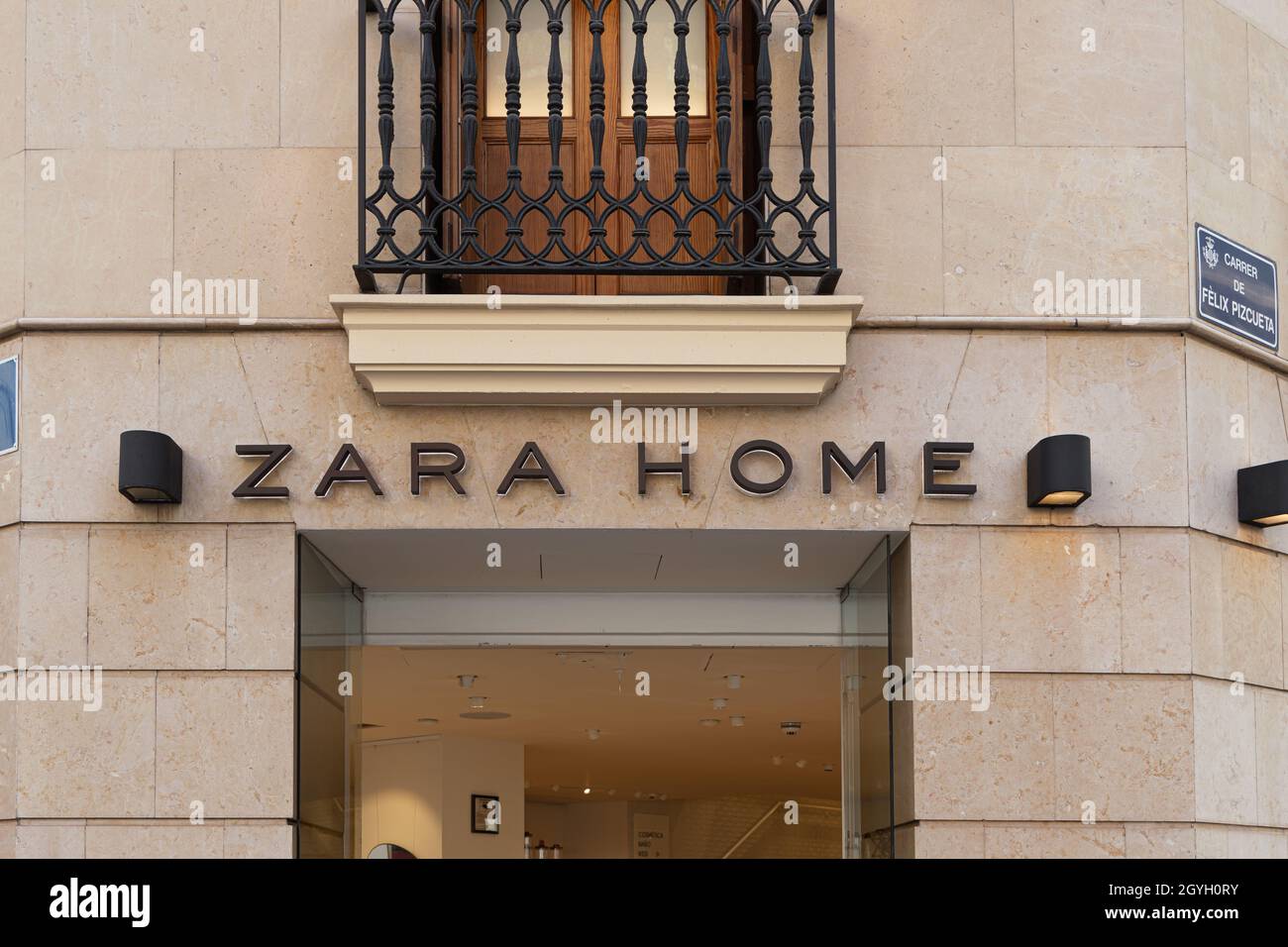 VALENCIA, SPAIN - OCTOBER 07, 2021: Zara Home is a company of the Inditex group specialized in fashion and home decoration Stock Photo