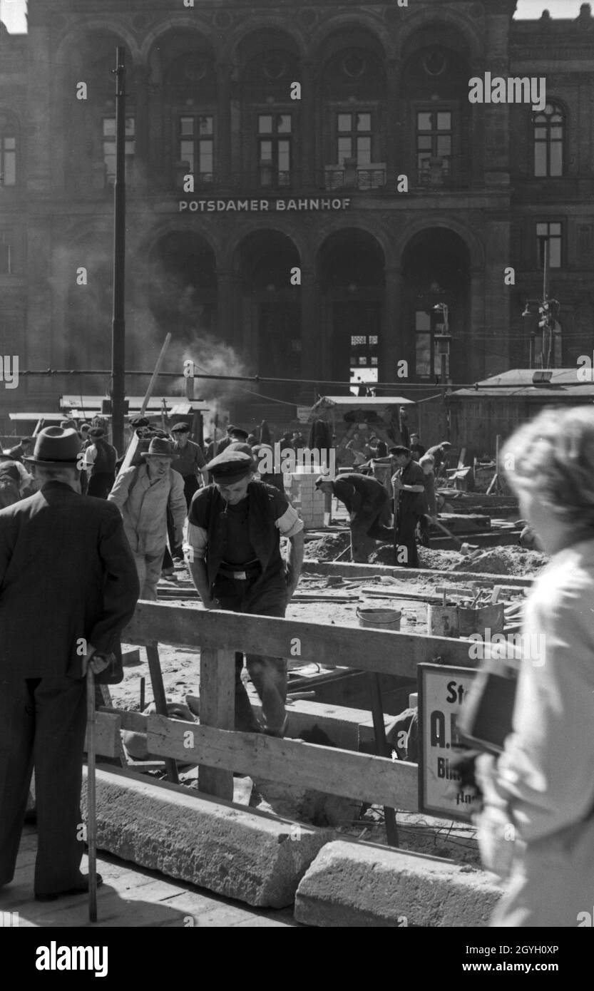 Arbeiten am Potsdamer Platz in Berlin, Deutschland 1930er Jahre