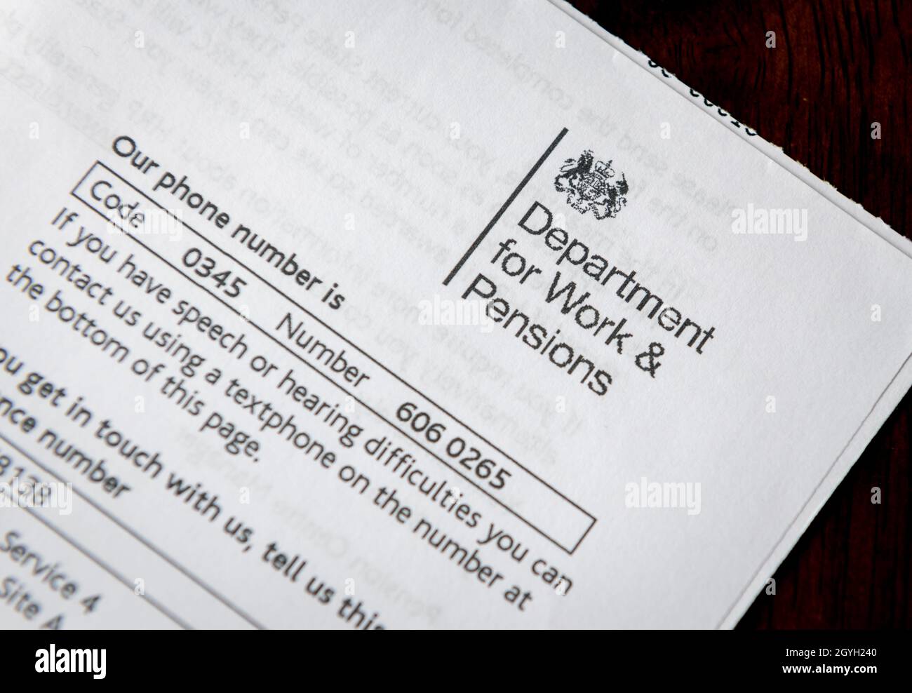 London. UK. 10.07.2021. A letter from the Department for Work and Pensions. Stock Photo