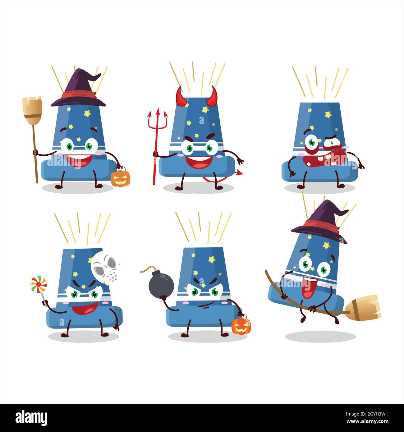 Halloween expression emoticons with cartoon character of reloadable ...