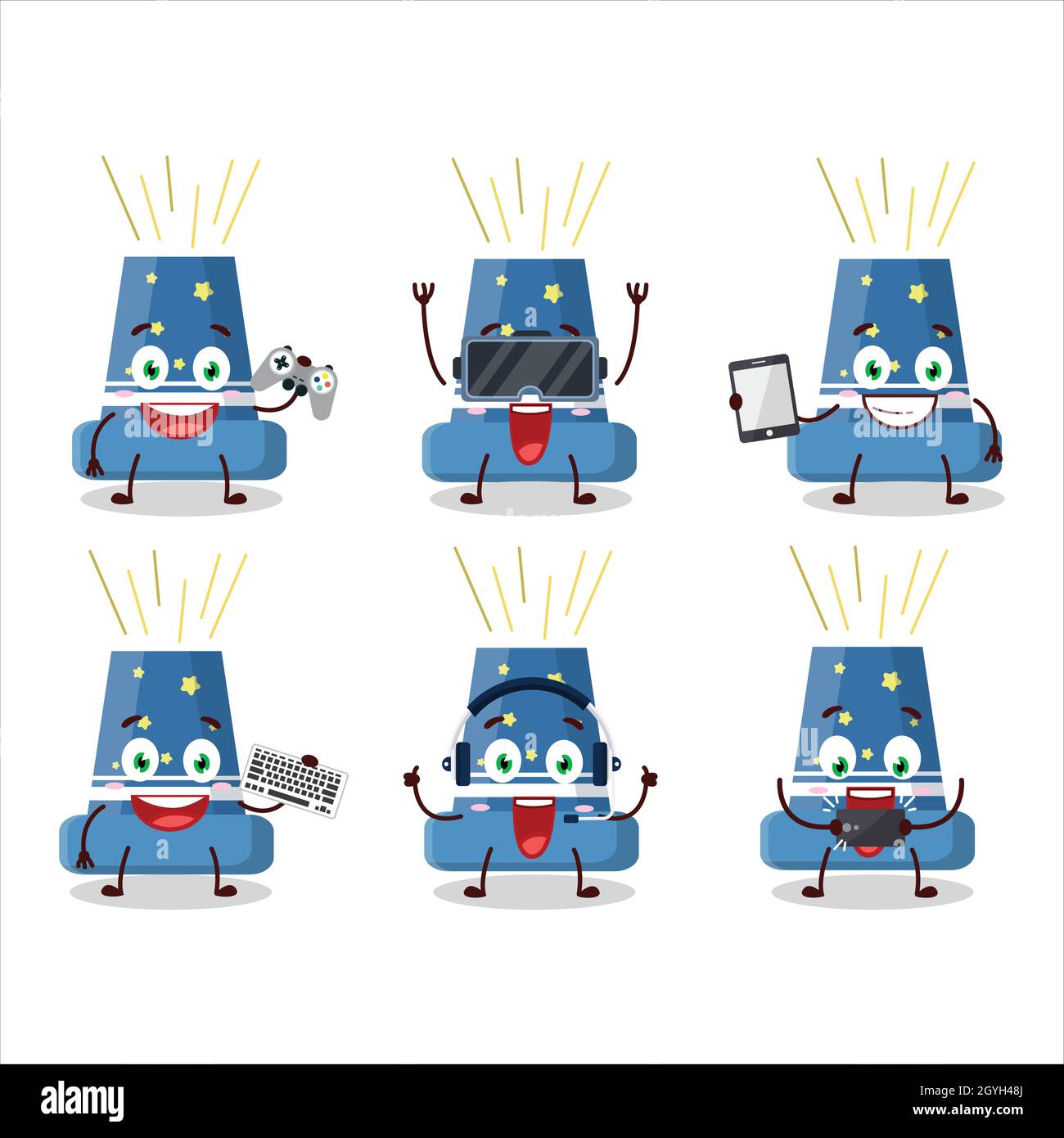 Reloadable mortar cartoon character are playing games with various cute ...